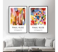 Paul Klee Exposición de obras de arte Pósteres e impresiones Galería de colores Arte de la pared Imagen Museo Pintura en lienzo para la decoración del hogar 60x80cm-2 piezas sin marco