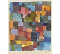 Paul Klee Tarjeta de color Póster Paul Klee Impresiones Arte de pared abstracto《Arquitecturas de habitaciones》Cuadro Paul Klee Pintura en lienzo para decoración del hogar 60x80cm Sin marco