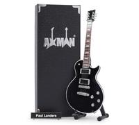 Paul Landers - Réplica de guitarra en miniatura, regalos musicales, escala 1/4 ornamental hecha a mano, incluye una caja de exhibición, etiqueta de nombre y soporte para guitarra en miniatura