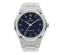 Paul Rich Reloj de acero inoxidable de lujo para hombre, resistente y elegante, para negocios, regalo o graduación, reloj de pulsera analógico resistente al agua para él, Frosted Star Dust II Silver
