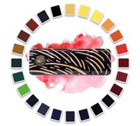 Paul Rubens Juego de acuarelas de 24 colores vivos en caja portátil, alta transparencia, excelente resistencia a la luz, juego de acuarelas de viaje perfecto para artistas profesionales