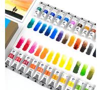 Paul Rubens Pintura acuarela 24 colores vibrantes altamente pigmentados, 5 ml cada tubo, perfecto para pintores, artistas, aficionados, principiantes, estudiantes