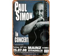 Paul Simon - The Essential, Mainz 2008 - Cartel de metal de 2008 - Cartel de metal para decoración de pared retro vintage