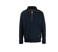 Paul Smith - Camiseta de Entrenamiento de Lana Hecha a Mano con Media Cremallera - Sweatshirts & Hoodies - Hombre - Azul - M -