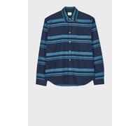 Paul Smith - Camisa de Franela a Rayas Azules - Shirts - Hombre - Azul - M -