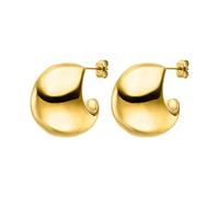 PAUL VALENTINE Chunky Hoops Pendientes para mujer - Elegantes pendientes para mujer Urbaner Chic se une a la elegancia atemporal: los aros gruesos dan a cualquier look un brillo desenfadado, Normal