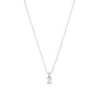 PAUL VALENTINE Collar de mujer con letras de latón con circonitas cúbicas de 42 cm con extensión de 5 cm, diseño limpio con un toque personal para un aspecto elegante, N, Latón, Circonia cúbica