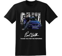 Paul Walker 1973 2013 Thank You for The Memories Signature Black T-Shirt Unisex Graphic Mens Printed tee L