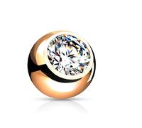 Paula & Fritz® Bola de repuesto para piercing de acero inoxidable, rosca interior de 1,2 mm, 1,6 mm de grosor, combinable, multicolor, con circonitas, para labret, superficie para pezones, Acero