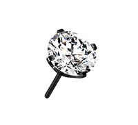 Paula & Fritz® Juego de piercings push-in de titanio y ion de grado 23, varios colores, 2 mm, 3 mm, 4 mm, piedra de oído, Labret Nipple Straight Barbell, Titanio circonitas, Cubic Zirconia
