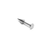 Paula & Fritz® Piercing de labio UNIVERSAL Stud Labret Monroe Cartílago Plata Punta lisa Espiga Acero inoxidable 316L Longitud 6mm - 12mm, Grosor: 1,2 mm | Longitud: 6 mm | Punta: 3 mm