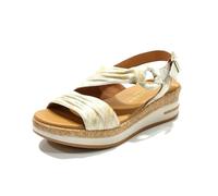 Paula urban Sandalia Casual de Piel, con cuña de Goma - 35-728 para: Mujer Color: Natural Talla: 37
