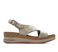 Paula urban - Sandalias de pala en piel,cuña y plataforma,suela de goma,planta de gel,cierre de hebilla para: Mujer color: NATURAL talla:39