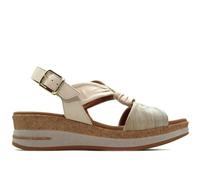 Paula urban - Sandalias de pala en piel,cuña y plataforma,suela de goma,planta de gel,cierre de hebilla para: Mujer color: NATURAL talla:36