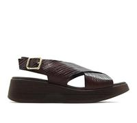 Paula urban - Sandalias de piel con tiras cruzadas,cuña y plataforma,suela de goma,planta de gel,cierre de hebilla para: Mujer color: TESTA talla:38