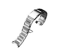 Paulapang Correa de reloj de acero inoxidable curvada para Casio EDIFICE serie EFR-303L pulsera de hombre 22 mm negro plateado (color: plata, tamaño: 22 mm)