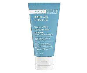 Paula's Choice RESIST Crema Hidratante Facial SPF 30 - Crema Diaria Antienvejecimiento - Matifica los Brillos de la Piel - con Óxido de Zinc & Resveratrol - Pieles Mixtas a Grasas - 60 ml