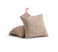 PAULATO - 2 Fundas de cojín de Microfibra Liso, Tejido bielástico antiarañazos Lavable a máquina, tecnología patentada WavyTech y certificación Oeko-Tex, Made in Italy - Topo