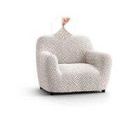 PAULATO - Funda de Sofá 1 Plaza Sillón de Microfibra con Estampado, Tejido Biextensible Antirrayas Lavable a Máquina, Certificado Oeko-Tex, Diseño Venezia Natural - Made in Italy