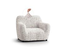 PAULATO - Funda de Sofá 1 Plaza Sillón de Microfibra con Estampado, Tejido Biextensible Antirrayas Lavable a Máquina, Certificado Oeko-Tex, Diseño Vittoria Natural - Made in Italy