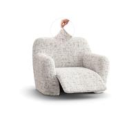 PAULATO - Funda de Sofá 1 Plaza Sillón Reclinable de Microfibra con Estampado, Tejido Biextensible Antirrayas Lavable a Máquina, Certificado Oeko-Tex, Diseño Vittoria Natural - Made in Italy