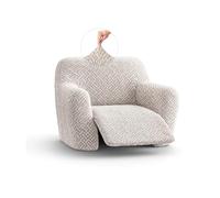 PAULATO - Funda de Sofá 1 Plaza Sillón Reclinable Elástica Protectora de Microfibra con Textura, Antirrayas Lavable a Máquina, Certificado Oeko-Tex, Diseño Venezia Natural - Made in Italy