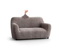 PAULATO - Funda de Sofá 2 Plazas de Microfibra con Estampado, Tejido Biextensible Antirrayas Lavable a Máquina, Certificado Oeko-Tex, Diseño Venezia Marrón - Made in Italy