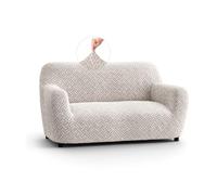 PAULATO - Funda de Sofá 2 Plazas de Microfibra con Estampado, Tejido Biextensible Antirrayas Lavable a Máquina, Certificado Oeko-Tex, Diseño Venezia Natural - Made in Italy
