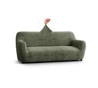 PAULATO - Funda de Sofá 3 Plazas de Microfibra con Estampado, Tejido Biextensible Antirrayas Lavable a Máquina, Certificado Oeko-Tex, Diseño Vittoria Verde - Made in Italy