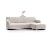 PAULATO - Funda de Sofá Chaise Longue Derecha (Visto Desde el Frente) Microfibra Estampado, Tejido Antirrayas Lavable a Máquina, Certificado Oeko-Tex, Diseño Venezia Natural - Made in Italy