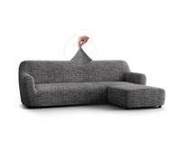 PAULATO - Funda de Sofá Chaise Longue Derecha (Visto Desde el Frente) Microfibra Estampado, Tejido Antirrayas Lavable a Máquina, Certificado Oeko-Tex, Diseño Vittoria Gris - Made in Italy