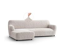 PAULATO - Funda de Sofá Chaise Longue Izquierda (Visto Desde el Frente) Microfibra Estampado, Tejido Antirrayas Lavable a Máquina, Certificado Oeko-Tex, Diseño Venezia Natural - Made in Italy
