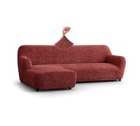 PAULATO - Funda de Sofá Chaise Longue Izquierda (Visto Desde el Frente) Microfibra Estampado, Tejido Antirrayas Lavable a Máquina, Certificado Oeko-Tex, Diseño Vittoria Burdeos - Made in Italy