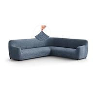 PAULATO - Funda de Sofá Esquinero Microfibra Estampado, Tejido Antirrayas Lavable a Máquina, Certificado Oeko-Tex, Diseño Venezia Azul - Made in Italy