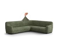 PAULATO - Funda de Sofá Esquinero Microfibra Estampado, Tejido Antirrayas Lavable a Máquina, Certificado Oeko-Tex, Diseño Vittoria Verde - Made in Italy