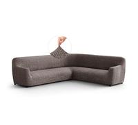 PAULATO - Funda de Sofá Esquinero Microfibra Estampado, Tejido Antirrayas Lavable a Máquina, Certificado Oeko-Tex, Diseño Venezia Marrón - Made in Italy