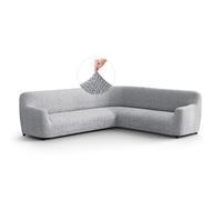 PAULATO - Funda de Sofá Esquinero Microfibra Estampado, Tejido Antirrayas Lavable a Máquina, Certificado Oeko-Tex, Diseño Venezia Gris - Made in Italy