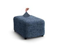 PAULATO - Funda para Puf en Microfibra con Estampado, Tejido Biextensible Antirrayas Lavable a Máquina, Certificado Oeko-Tex, Diseño Vittoria Azul - Made in Italy