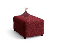 PAULATO - Funda para Puff de Microfibra Liso, Tejido bielástico antiarañazos Lavable a máquina, tecnología patentada WavyTech y certificación Oeko-Tex, Made in Italy - Burdeos