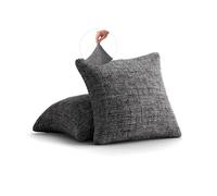 PAULATO - Par de Fundas para Cojines en Microfibra con Estampado, Tejido Biextensible Antirrayas Lavable a Máquina, Certificado Oeko-Tex, Diseño Vittoria Gris - Made in Italy