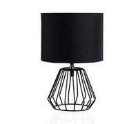 Pauleen 48016 Sobremesa Shiny Diamond Máx. 20W E27 Lámpara para Mesita de Noche Negro Metal/Tela sin Bombilla, Talla Única