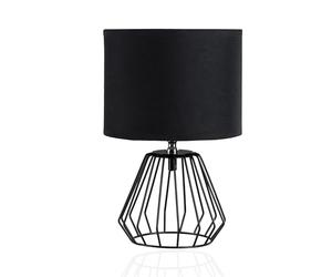Pauleen 48016 Sobremesa Shiny Diamond Máx. 20W E27 Lámpara para Mesita de Noche Negro Metal/Tela sin Bombilla, Talla Única