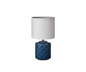 Pauleen 48021 sobremesa Glowing Midnight máx. 20W E14 Lámpara para mesita de Noche Azul y Blanco cerámica/Tela sin Bombilla