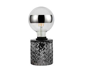 Pauleen 48083 luminaria de sobremesa Crystal Smoke máx. 20 W E27, lámpara retro vintage, vidrio ahumado, lámpara de sobremesa 230 V cristal