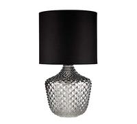 Pauleen 48102 luminaria de sobremesa Brilliant Jewel máx. 20 W E27, lámpara de vidrio, vidrio ahumado/negro, lámpara de sobremesa 230 V vidrio/tela