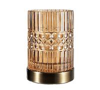 Pauleen 48126 luminaria de sobremesa Crystal Elegance, lámpara de vidrio, máx. 25 W E27, vidrio/ámbar/latón, lámpara de sobremesa 230 V