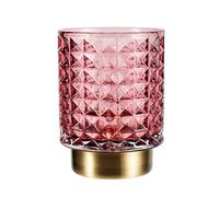 Pauleen 48132 luminaria de sobremesa portátil Cute Glamour, lámpara de vidrio, sin cable y con pilas, temporizador de 6 h, rosa, vidrio/metal