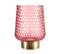 Pauleen 48134 luminaria de sobremesa portátil Rose Glamour, lámpara de vidrio, sin cable y con pilas, temporizador de 6 h, rosa, vidrio/metal