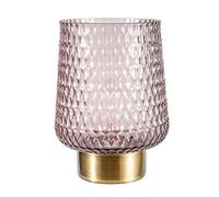 Pauleen 48135 luminaria de sobremesa portátil Sparkling Glamour, lámpara de vidrio, sin cable y con pilas, temporizador de 6 h, gris, vidrio/metal