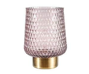 Pauleen 48135 luminaria de sobremesa portátil Sparkling Glamour, lámpara de vidrio, sin cable y con pilas, temporizador de 6 h, gris, vidrio/metal